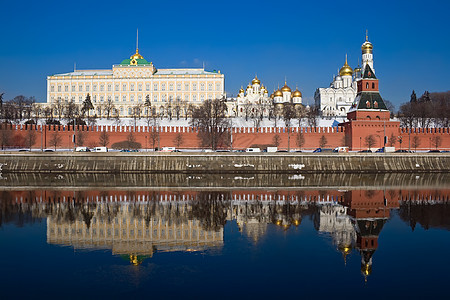 莫斯科教会中心蓝色圆顶旅游建筑学历史大教堂旅行首都图片