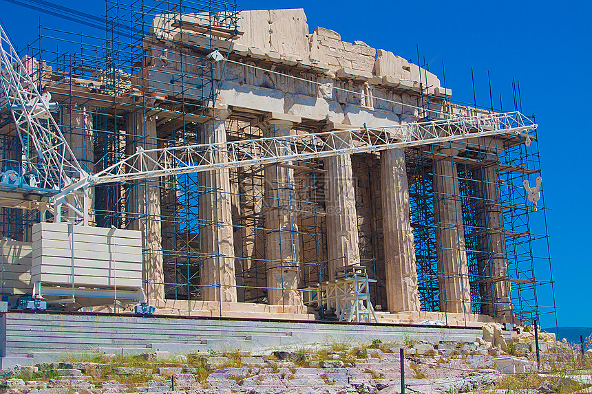 雅典Achoopolis的教友会寺庙历史风景遗产柱子大理石建筑考古学国际历史性图片