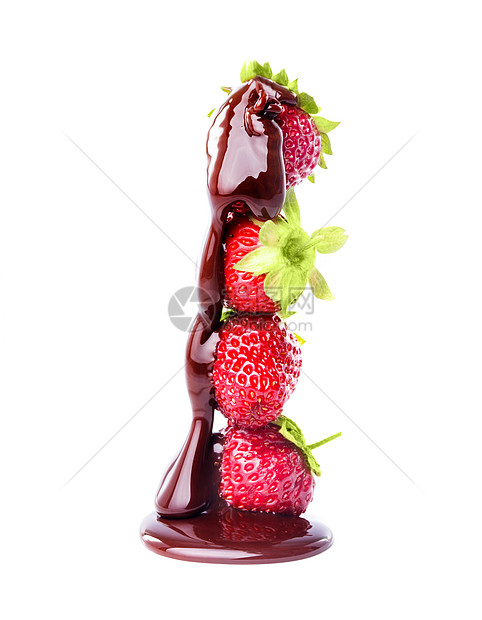 巧克力和草莓小吃液体诱惑可可火锅早餐水果食物美食糖果图片