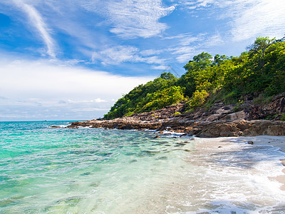 泰国萨米德岛伊迪利奇景色海滩晴天游客天空岩石场景天堂假期季节旅游休息图片