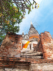 泰国的佛像寺庙建筑学历史性雕像连体旅行佛塔精神文化宝塔图片