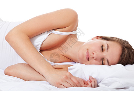 睡在床上的妇女娱乐睡眠女性青年血统女子女孩文化女士白色图片