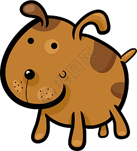 可爱斑点狗漫画插图棕色卡通片绘画犬类剪贴宠物涂鸦黄色快乐吉祥物背景图片