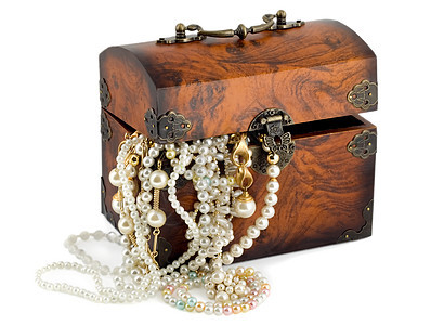 宝藏箱手镯胸部珠宝礼物吊坠木头树干项链宝藏钻石图片