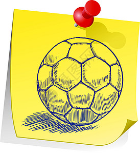 足球球粘性笔记矢量图片