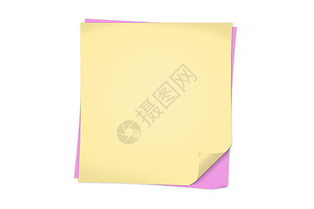 白黄色和粉色粘贴笔记便利贴空白角落床单文档帆布记事本纹理翻页曲线图片