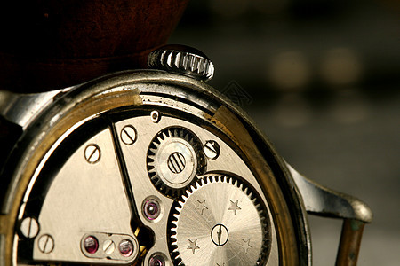 时钟齿轮机械宏观手表大部头书背景图片