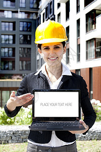 女建筑工工程师顾问女性会议建筑承包商工程商务电脑工人笔记本图片