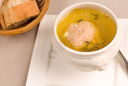 西班牙语语黄色服务水平美食牛肉肉汤篮子面包起动机图片