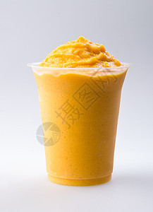 芒果酸奶 牛奶奶昔 孤立在白色上稻草酸奶甜点营养水果菜单玻璃奶制品饮食活力图片