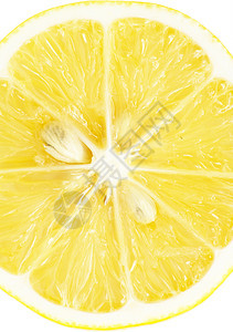 柠檬单十字部分 白底孤立于白底水果白色肉质宏观照片食物黄色摄影工作室活力图片