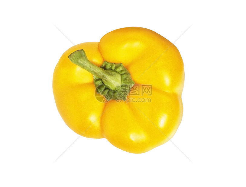 白上孤立的甜黄黄胡椒黄色食物绿色蔬菜胡椒香料烹饪白色辣椒图片