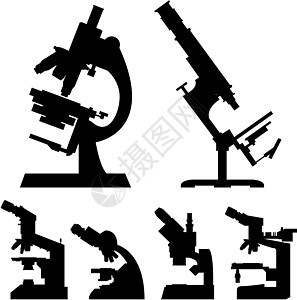 实验室显微镜矢量光影图片