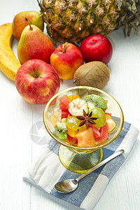 水果沙拉纤维热带食物奇异果午餐柚子饮食小吃早餐甜点图片