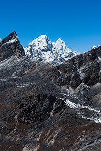 从喜马拉雅Renjo通行证看的山区山脉景象图片