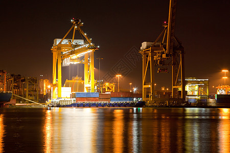 航运船运出口衬垫城市船厂起重机进口贸易油船蓝色图片