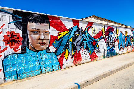 拼贴街道艺术涂鸦眼睛文化创造力壁画艺术品破坏喷漆图片
