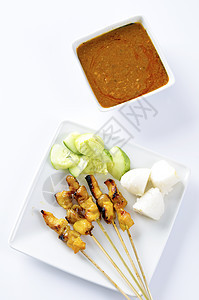 美味的亚洲餐饮鸡尾薯条派对胡椒盘子食谱烹饪沙爹竹子餐厅美食小吃图片