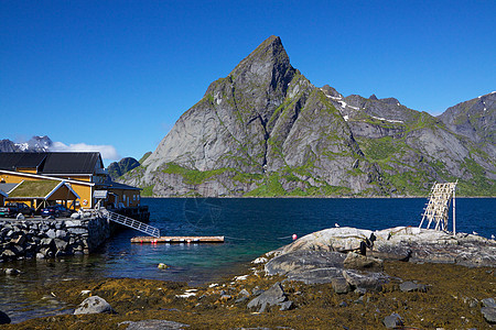 Lofoten全景旅游鳕鱼顶峰峡湾村庄风景胜地旅行港口目的地图片