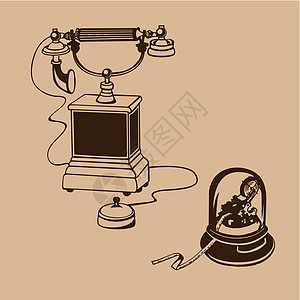 旧用电话拨号技术办公室乡愁历史性古董乐器绳索电讯历史图片