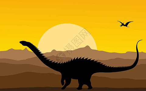 恐龙背景插图化石世界时代爬虫蜥蜴草食性灭绝石器脊椎动物图片