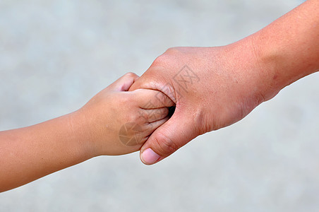 成人和儿童手握双手孩子皮肤生活手臂母亲儿子父母棕榈白色女孩图片