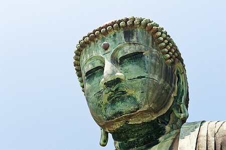 卡马库拉的佛祖地标青铜金属寺庙大佛宗教天空雕像图片