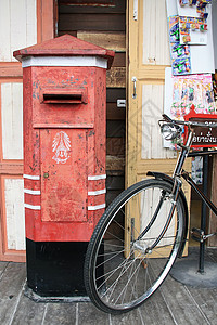 信箱邮筒送货路面邮政建筑街道服务信封收藏邮资背景图片