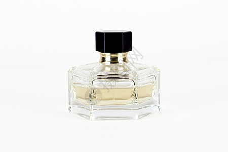 白色背景上隔绝的瓶装香水水晶女性疗法芳香喷雾器气味奢华化妆品瓶子魅力图片
