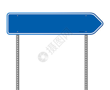 蓝色方向路标标志图片