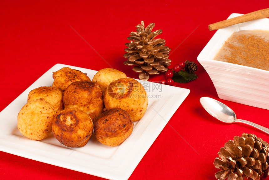 圣诞食食物水平糕点包子圆形拉丁盘子美食饼干油炸图片
