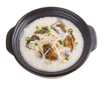 干燥牡蛎粥饭早餐文化稀饭牡蛎猪肉餐厅午餐蔬菜食物图片