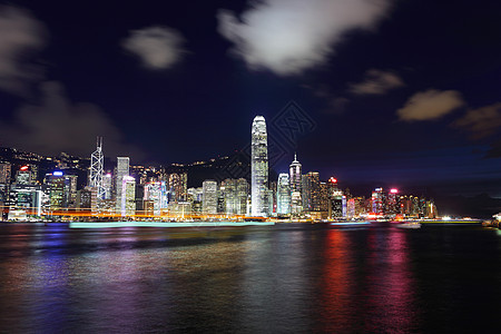 晚上在香港顶峰天空金融假期商业经济港口旅游旅行景观图片