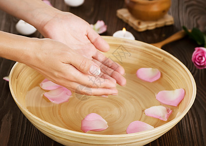 手式喷嘴皮肤女性手腕洗涤闲暇福利奢华美甲玫瑰中心图片
