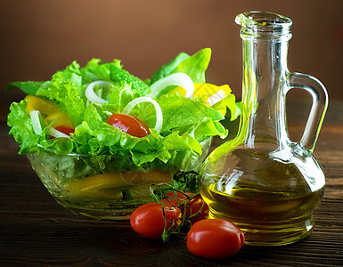 健康蔬菜沙拉盘子食物菠菜环境餐厅辣椒卷曲叶子洋葱菜单图片