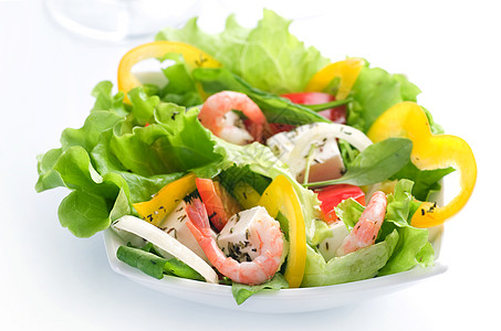 健康沙律和薄膜卷曲蔬菜叶子环境胡椒盘子饮食食物午餐宏观图片