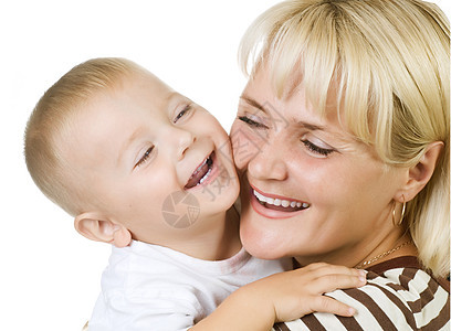 母亲与婴儿快乐快乐工作室孩子微笑蓝色女士男生乐趣父母女儿母性图片