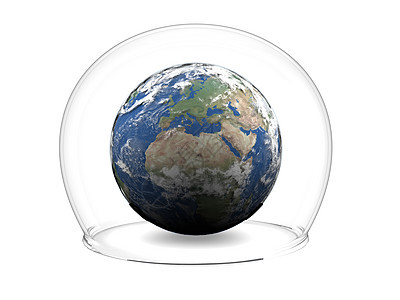 玻璃碗中的地球背景图片