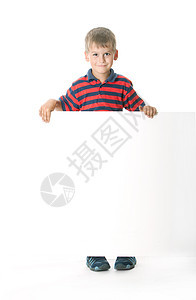 男孩拿着横幅学校孩子框架广告牌边缘衣服友谊广告童年空白图片