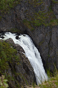 挪威的河流和瀑布目的地游客山脉旅游树木文化峡湾天空森林荒野图片