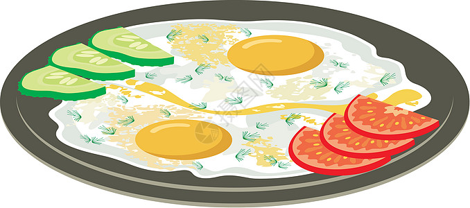 带蔬菜的炒鸡蛋产品饮食茴香早餐黄瓜小吃美食食物炊具插图图片