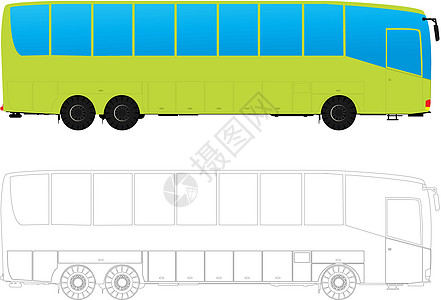 旅游公共汽车车辆时期方式巴士插图陆地运输蓝色白色商务图片