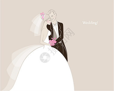 婚礼男生婚姻庆典裙子卡片姿势伴侣合伙老乡女士图片