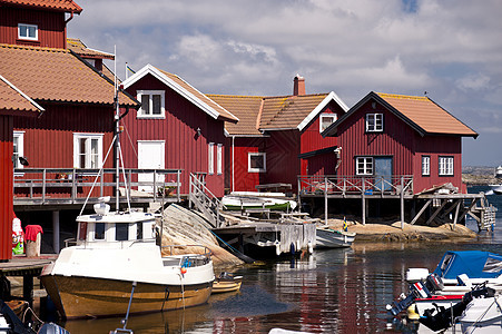 瑞典 Kaeringoen小岛桅杆房屋娱乐港口船屋群岛帆船渔船渔村图片