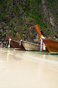 渔船海景海滩地平线尾巴岩石热带血管风景旅行蓝色图片