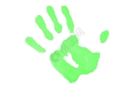 一张绿色手印图片