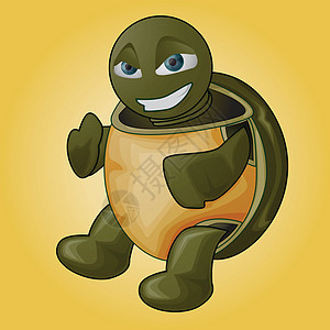海龟矢量绿色绘画艺术水龟乌龟动物剪贴插图爬行动物卡通片图片