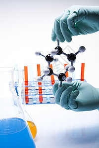 实验室 Dna结构青色化学工作生物学吸管药品玻璃危害技术蓝色图片