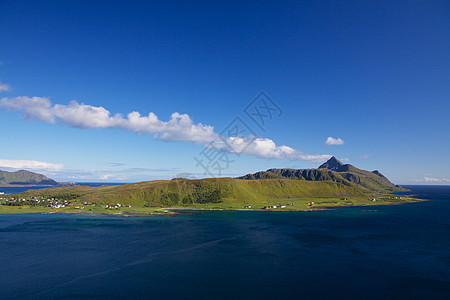 微微做福戈岛洛福顿岛风景峡湾全景背景