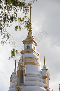 亚拉 泰王国的胡古安神庙切地天空佛塔艺术宗教寺庙金子图片